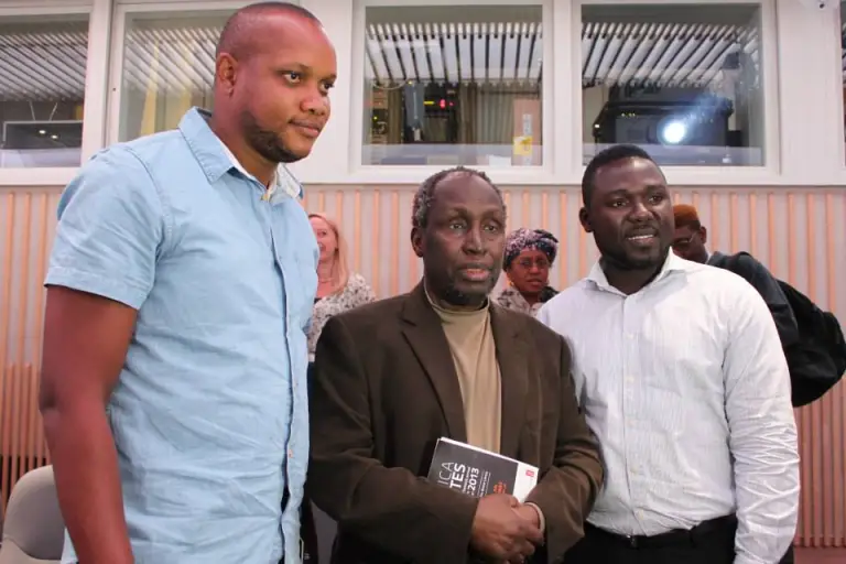 Ukonu with Ngũgĩ wa Thiong'o and Andrew Oki in London, 2013